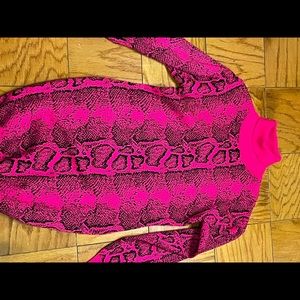 Pink Snakeskin Sweater Dress
